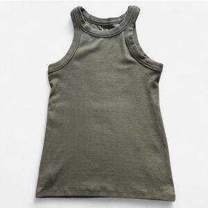 Loft Sage Green Ribbed Tank Top size small